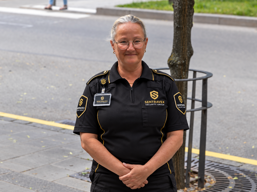 Sentravex officer wearing a professional security uniform